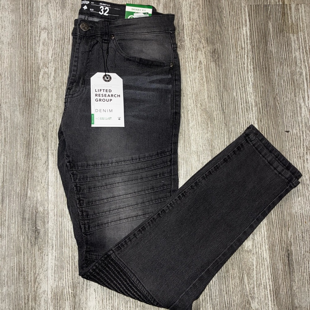 NWT LRG lifted research group men’s slim biker denim jeans slim fit size 32